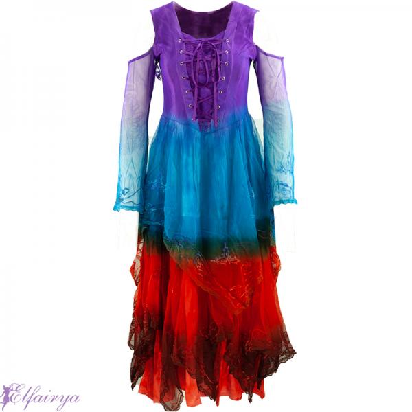 Farbenfreudiges Chiffon Kleid im orientalischen Stil